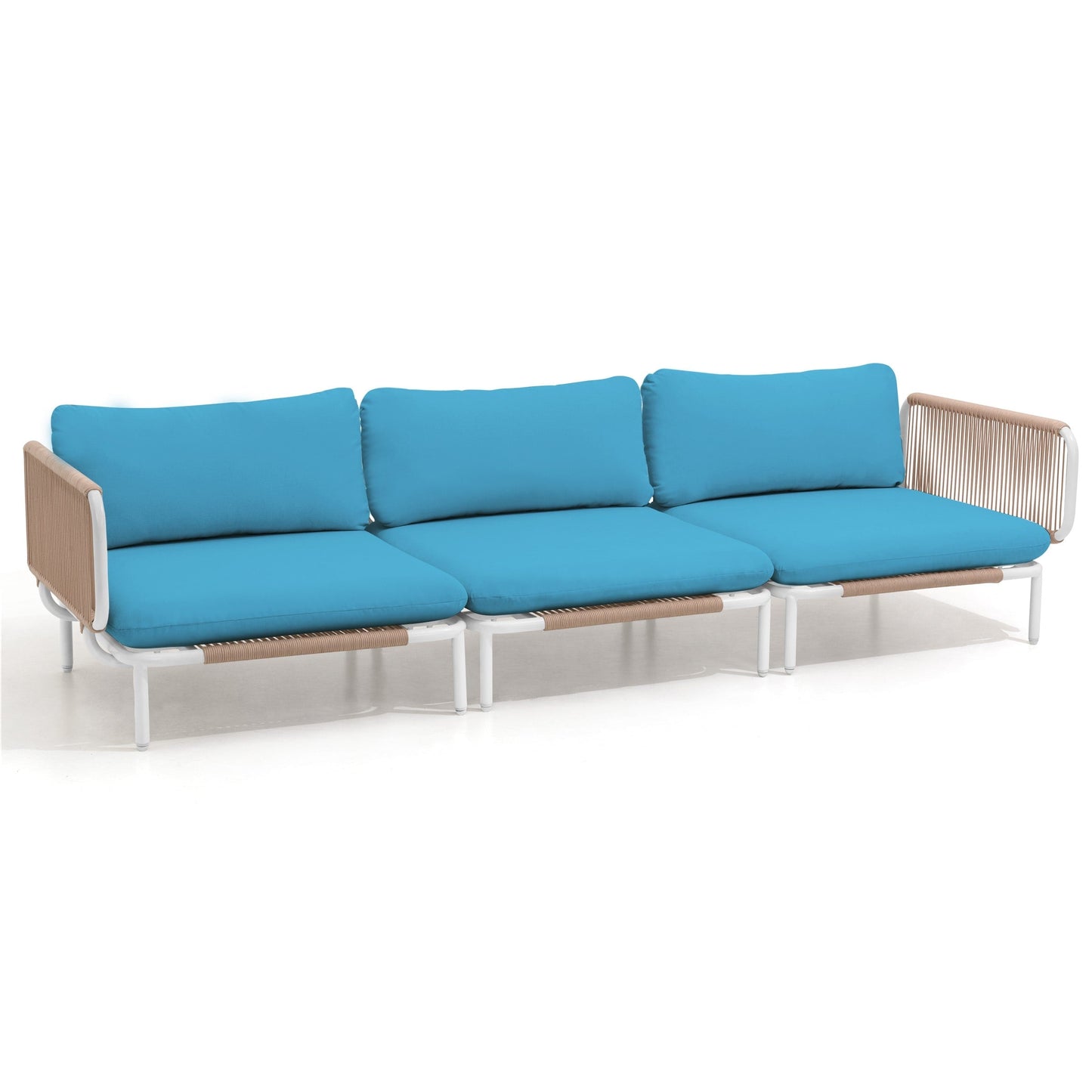 Divano componibile imbottito per esterni, set da conversazione per mobili da giardino, combinazione libera