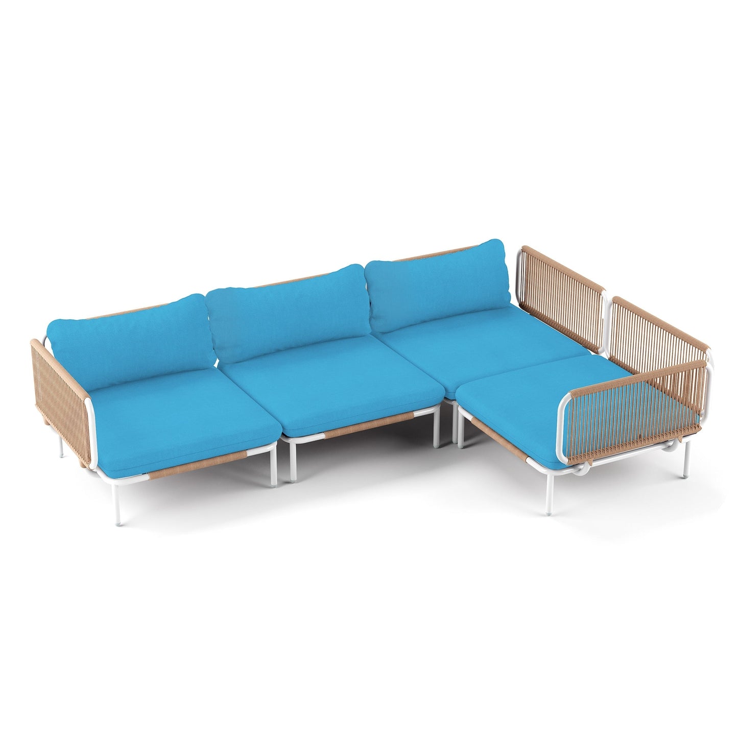 Divano componibile imbottito per esterni, set da conversazione per mobili da giardino, combinazione libera