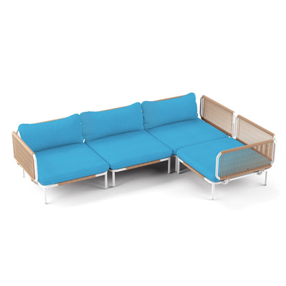 Divano componibile imbottito per esterni, set da conversazione per mobili da giardino, combinazione libera