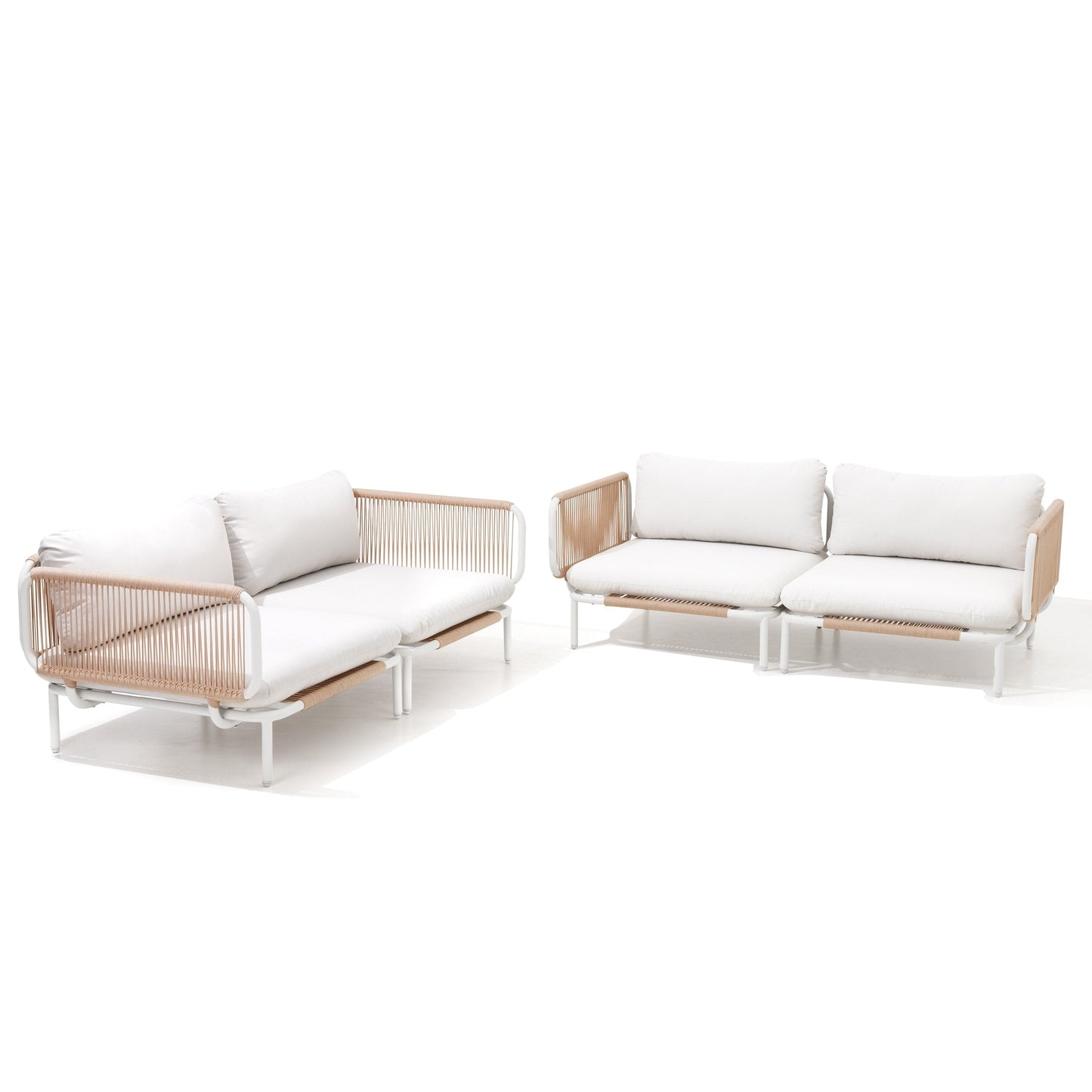 Divano componibile imbottito per esterni, set da conversazione per mobili da giardino, combinazione libera