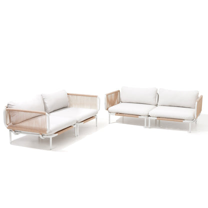 Divano componibile imbottito per esterni, set da conversazione per mobili da giardino, combinazione libera