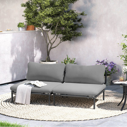 Divano componibile imbottito per esterni, set da conversazione per mobili da giardino, combinazione libera