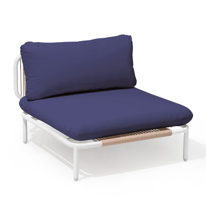 Divano componibile imbottito per esterni, set da conversazione per mobili da giardino, combinazione libera