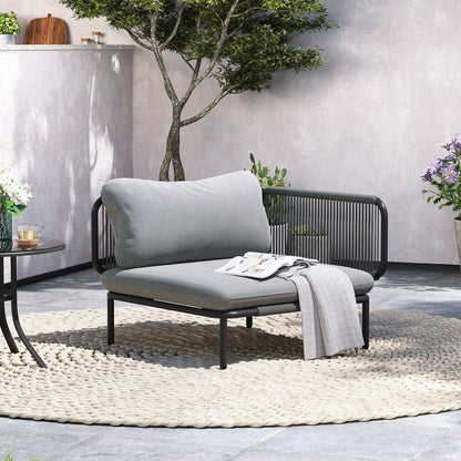 Divano componibile imbottito per esterni, set da conversazione per mobili da giardino, combinazione libera