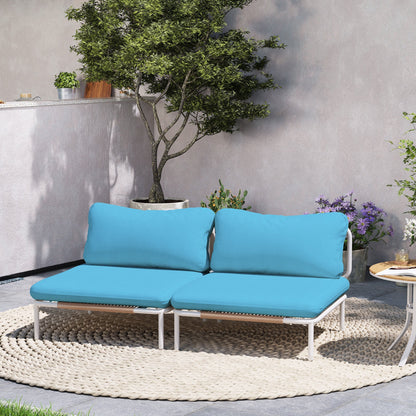 Divano componibile imbottito per esterni, set da conversazione per mobili da giardino, combinazione libera