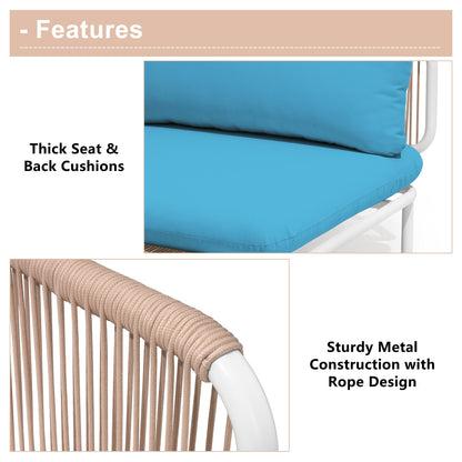 Divano componibile imbottito per esterni, set da conversazione per mobili da giardino, combinazione libera