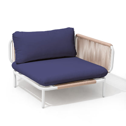 Divano componibile imbottito per esterni, set da conversazione per mobili da giardino, combinazione libera