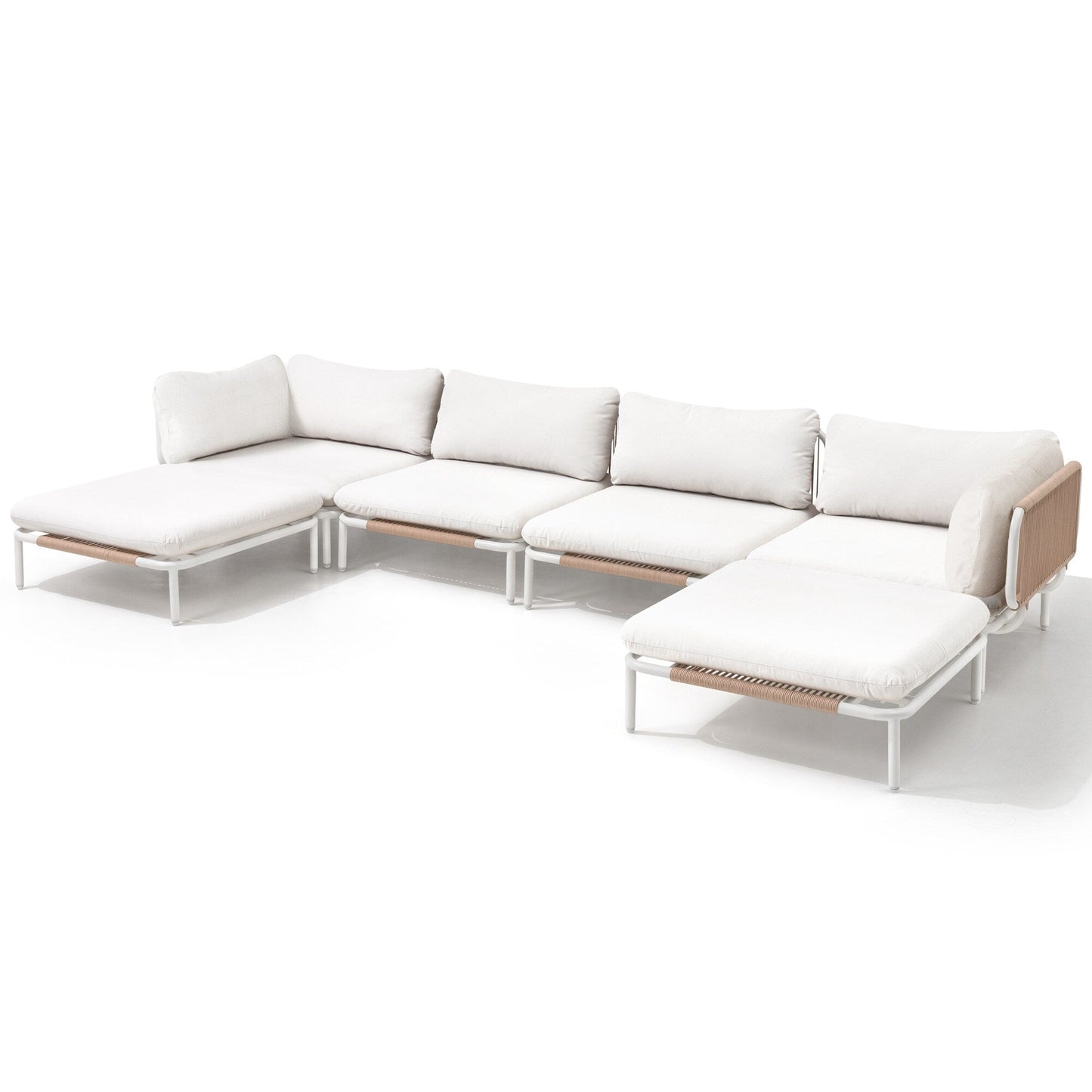 Divano componibile imbottito per esterni, set da conversazione per mobili da giardino, combinazione libera