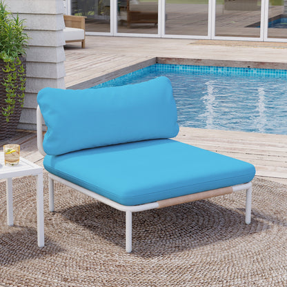 Divano componibile imbottito per esterni, set da conversazione per mobili da giardino, combinazione libera