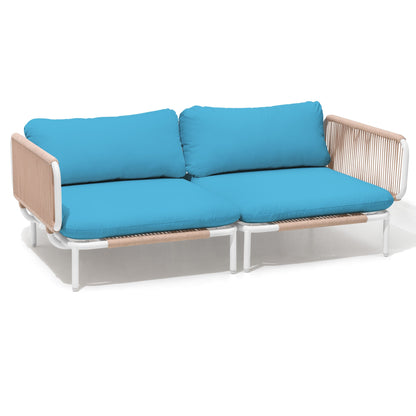 Divano componibile imbottito per esterni, set da conversazione per mobili da giardino, combinazione libera