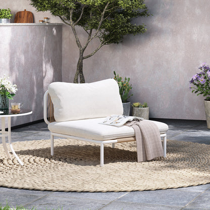 Divano componibile imbottito per esterni, set da conversazione per mobili da giardino, combinazione libera