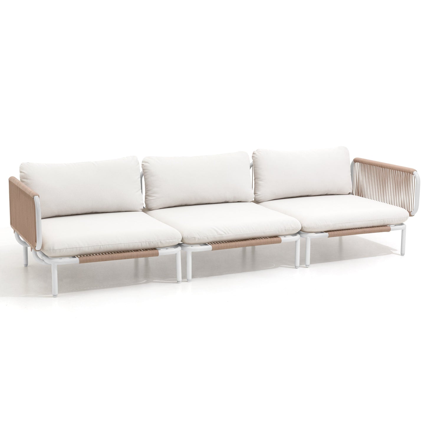 Divano componibile imbottito per esterni, set da conversazione per mobili da giardino, combinazione libera