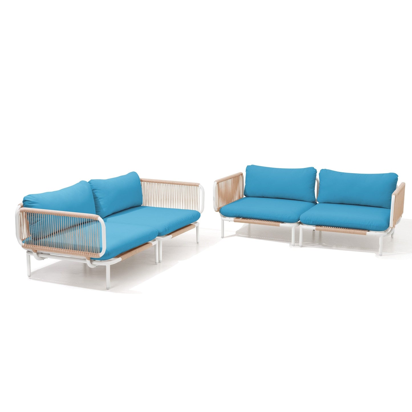 Divano componibile imbottito per esterni, set da conversazione per mobili da giardino, combinazione libera