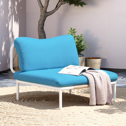 Divano componibile imbottito per esterni, set da conversazione per mobili da giardino, combinazione libera