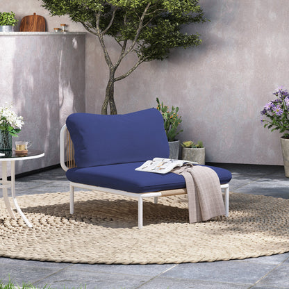 Divano componibile imbottito per esterni, set da conversazione per mobili da giardino, combinazione libera