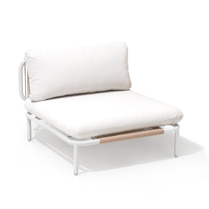 Divano componibile imbottito per esterni, set da conversazione per mobili da giardino, combinazione libera