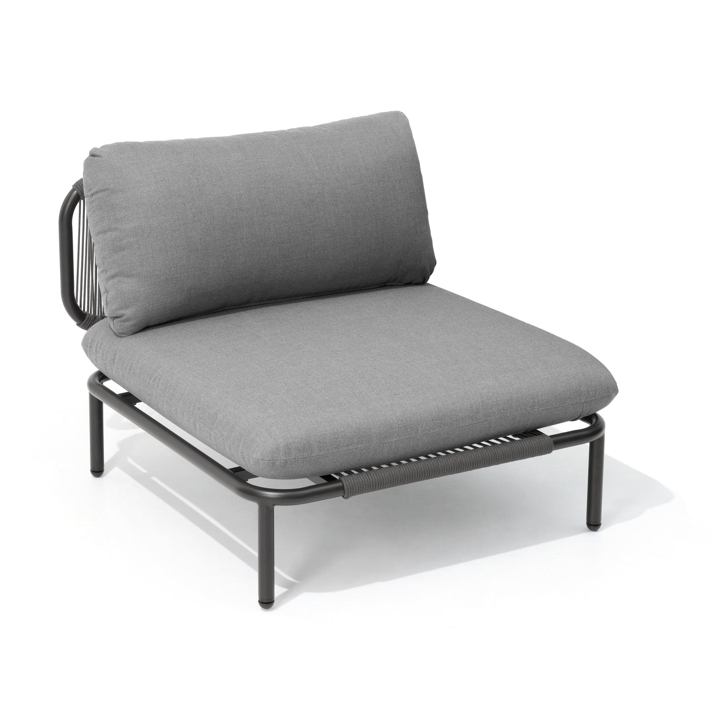 Divano componibile imbottito per esterni, set da conversazione per mobili da giardino, combinazione libera