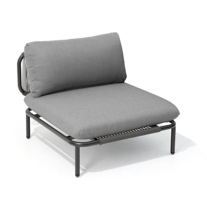 Divano componibile imbottito per esterni, set da conversazione per mobili da giardino, combinazione libera