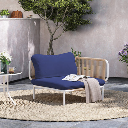 Divano componibile imbottito per esterni, set da conversazione per mobili da giardino, combinazione libera