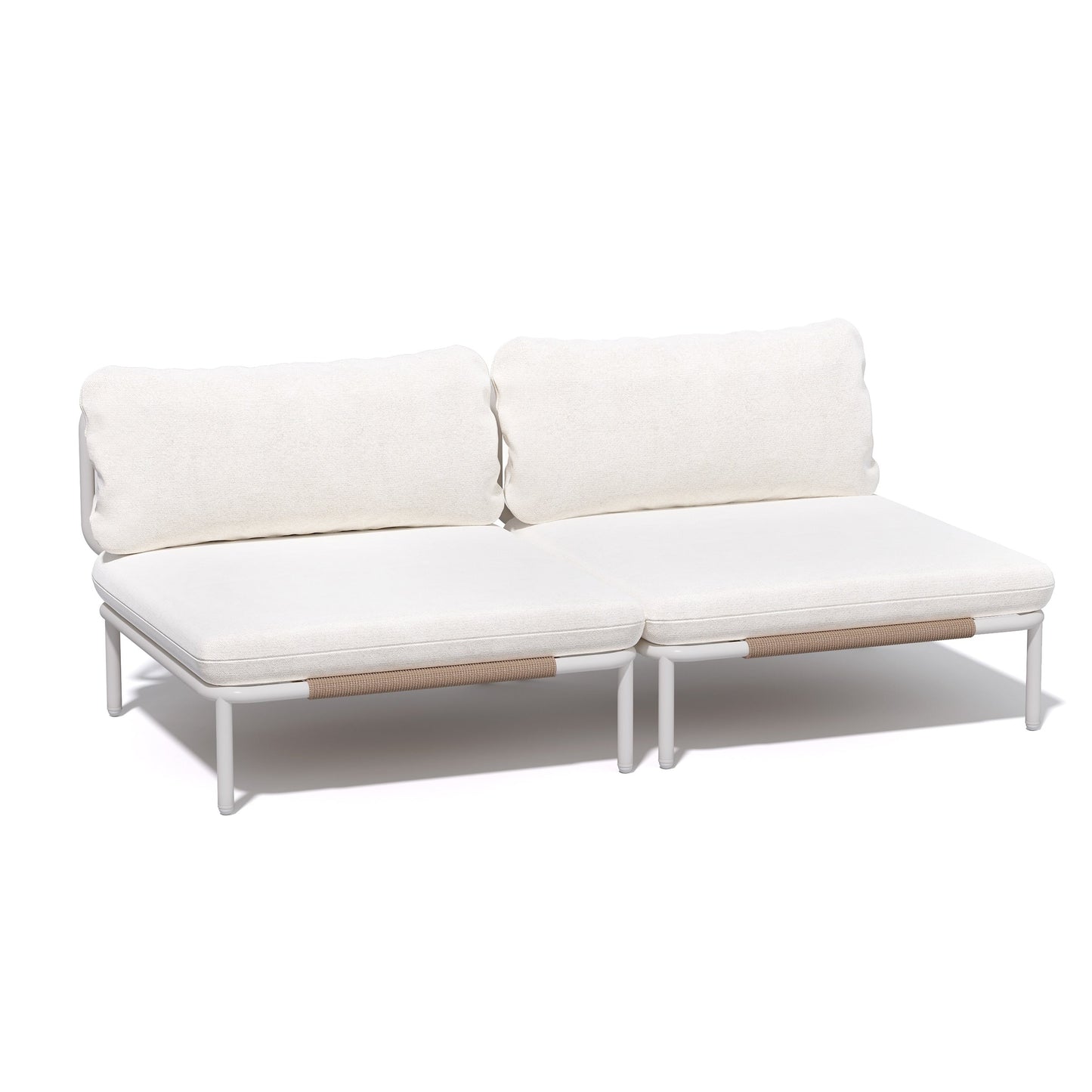 Divano componibile imbottito per esterni, set da conversazione per mobili da giardino, combinazione libera