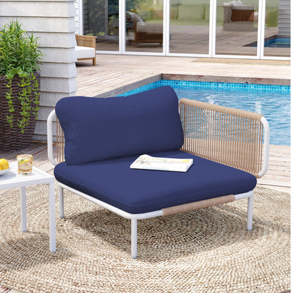 Divano componibile imbottito per esterni, set da conversazione per mobili da giardino, combinazione libera