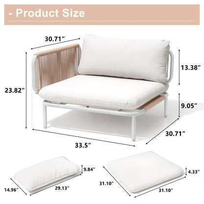 Divano componibile imbottito per esterni, set da conversazione per mobili da giardino, combinazione libera