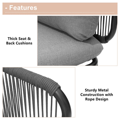 Divano componibile imbottito per esterni, set da conversazione per mobili da giardino, combinazione libera