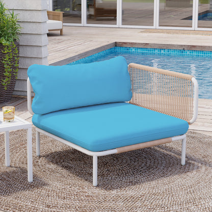 Divano componibile imbottito per esterni, set da conversazione per mobili da giardino, combinazione libera