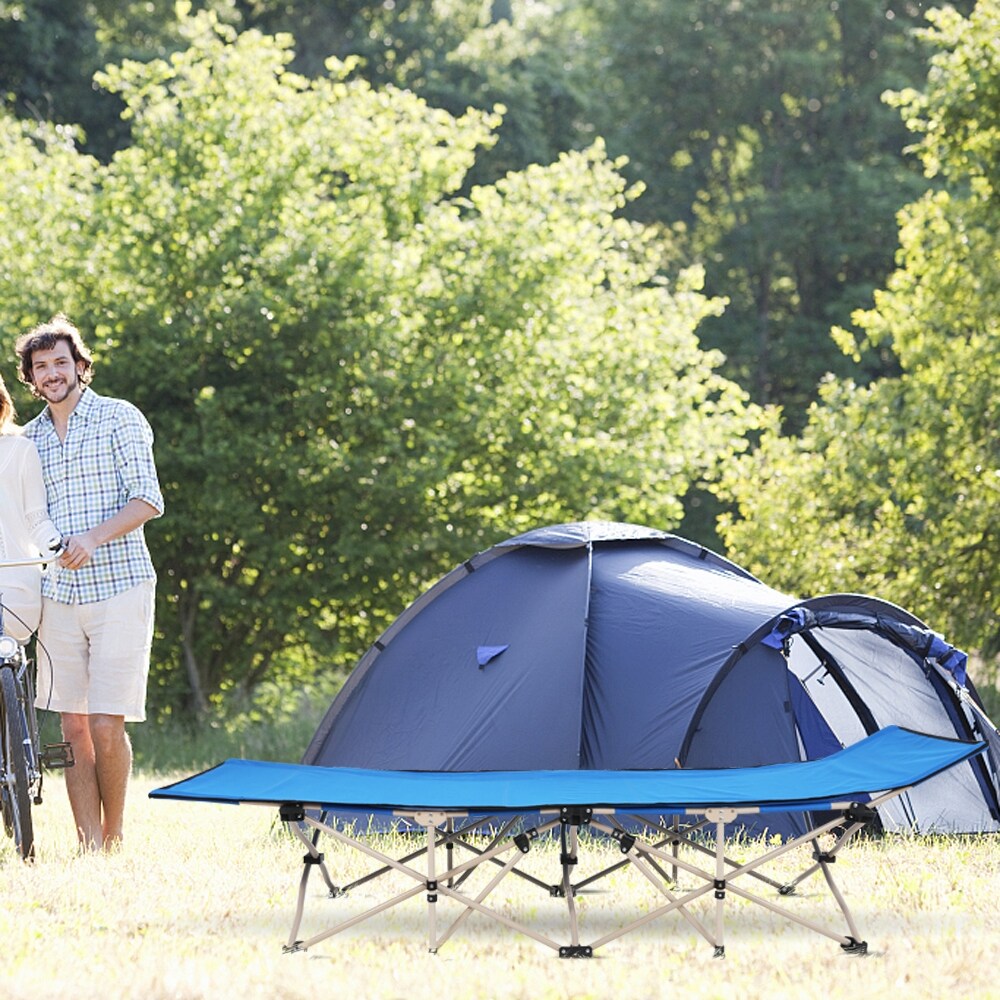 Letto pieghevole da campeggio da 3 metri, blu