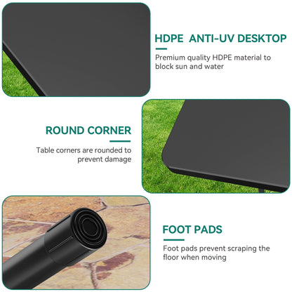 Set da pranzo per picnic all'aperto da 8 persone, 6 piedi