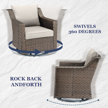 Set di sedie a dondolo girevoli per patio Gymojoy per mobili da esterno