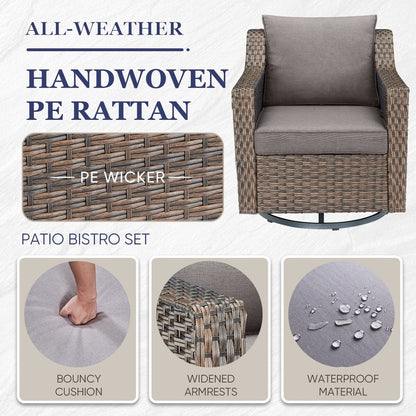 Set di sedie a dondolo girevoli per patio Gymojoy per mobili da esterno