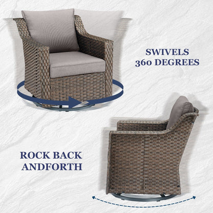 Set di sedie a dondolo girevoli per patio Gymojoy per mobili da esterno