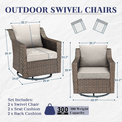 Set di sedie a dondolo girevoli per patio Gymojoy per mobili da esterno