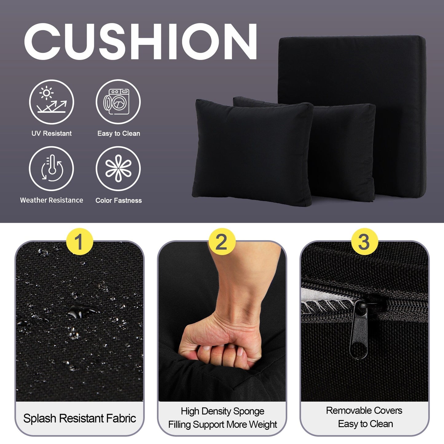 Set di divani componibili per esterni FINCATI in vimini grigio con tavolo e braciere