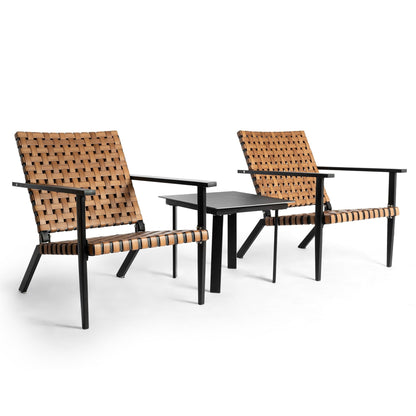 Set da bistrot per esterni in pelle intrecciata PE