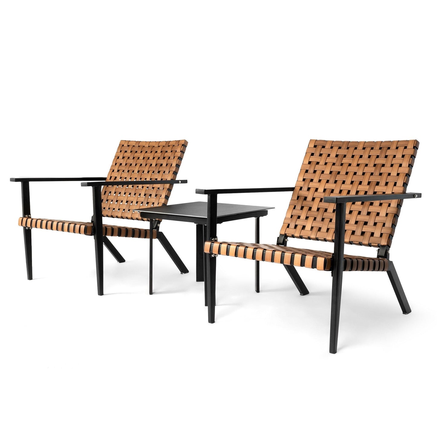 Set da bistrot per esterni in pelle intrecciata PE