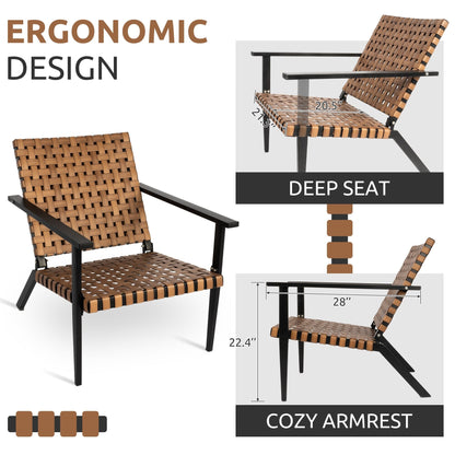 Set da bistrot per esterni in pelle intrecciata PE