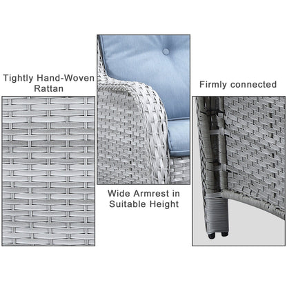 Divano da esterno Gymojoy in vimini, divano in rattan