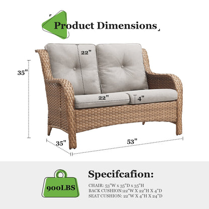 Divano da esterno Gymojoy in vimini, divano in rattan