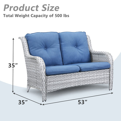 Divano da esterno Gymojoy in vimini, divano in rattan