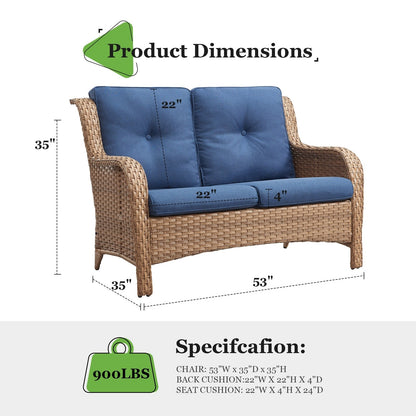 Divano da esterno Gymojoy in vimini, divano in rattan