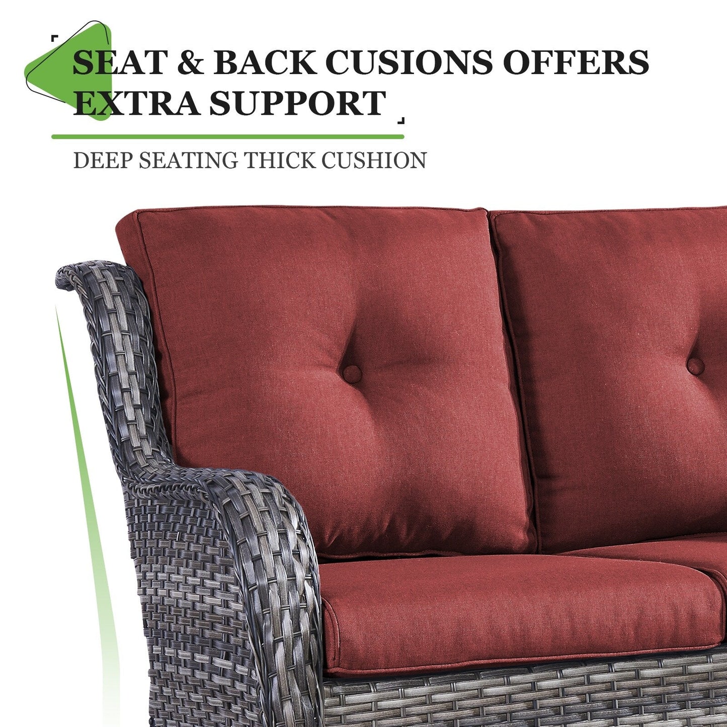 Divano da esterno Gymojoy in vimini, divano in rattan