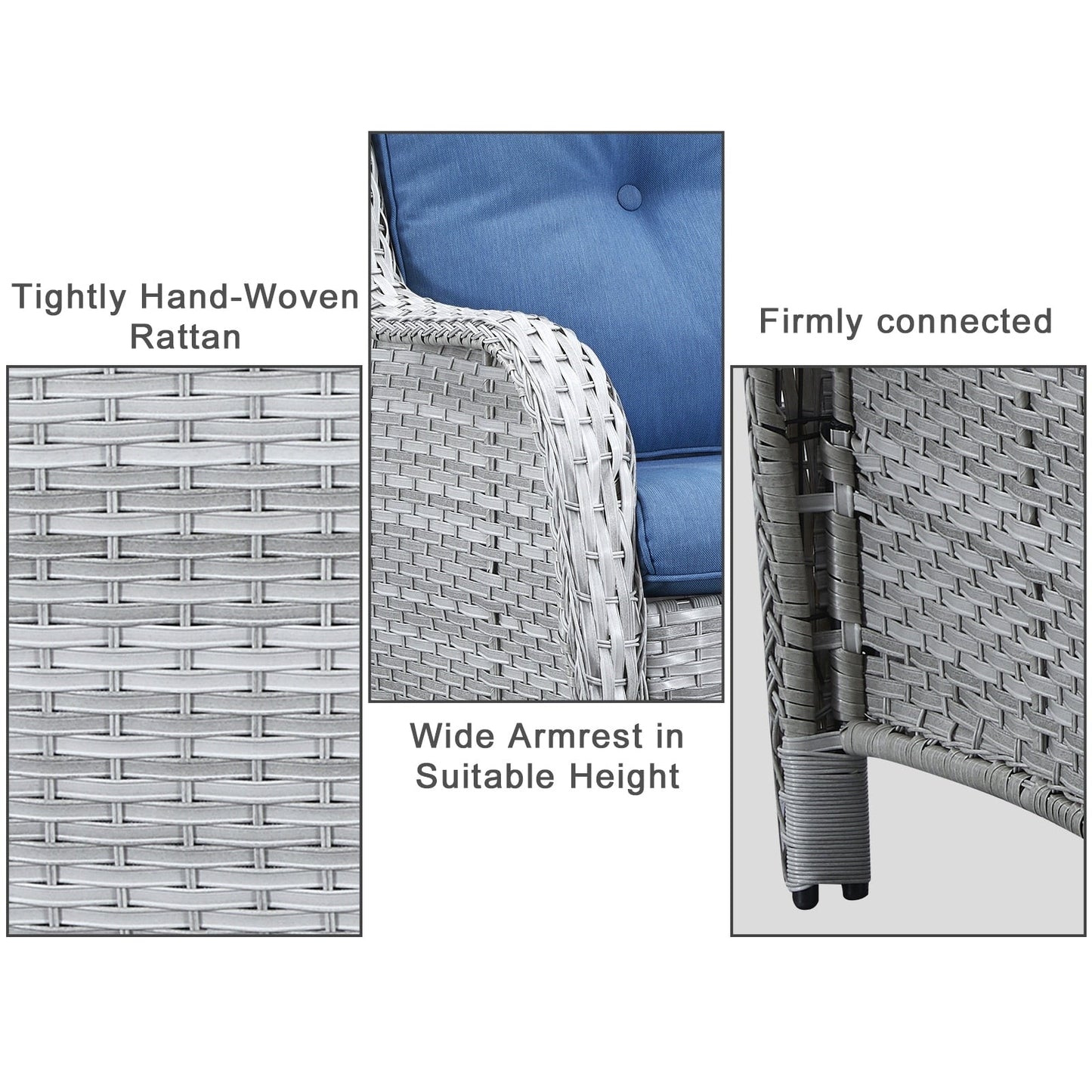 Divano da esterno Gymojoy in vimini, divano in rattan