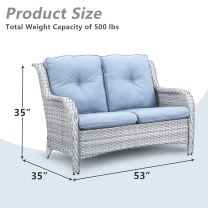 Divano da esterno Gymojoy in vimini, divano in rattan