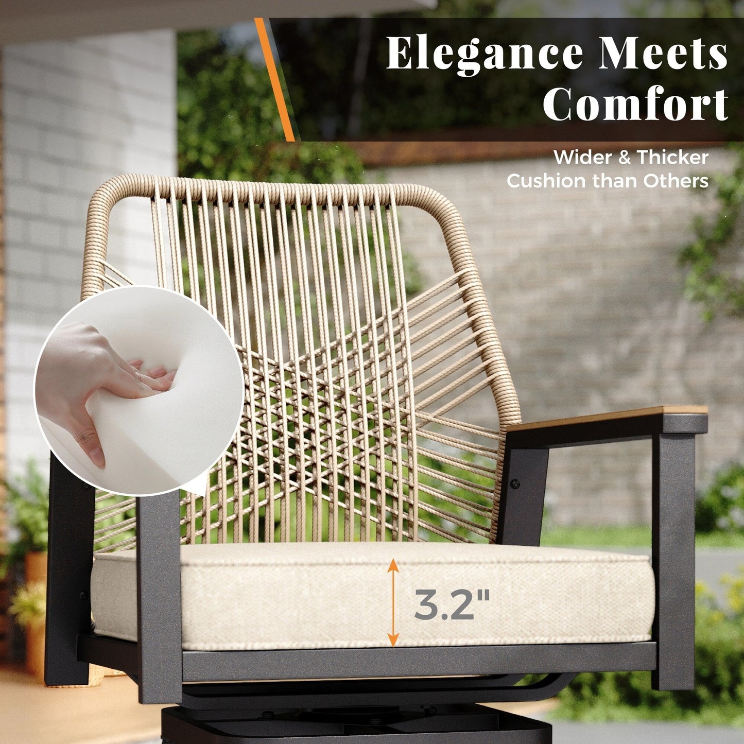 Set da bistrot con sgabelli da bar e tavolo da esterno per patio, 3 pezzi