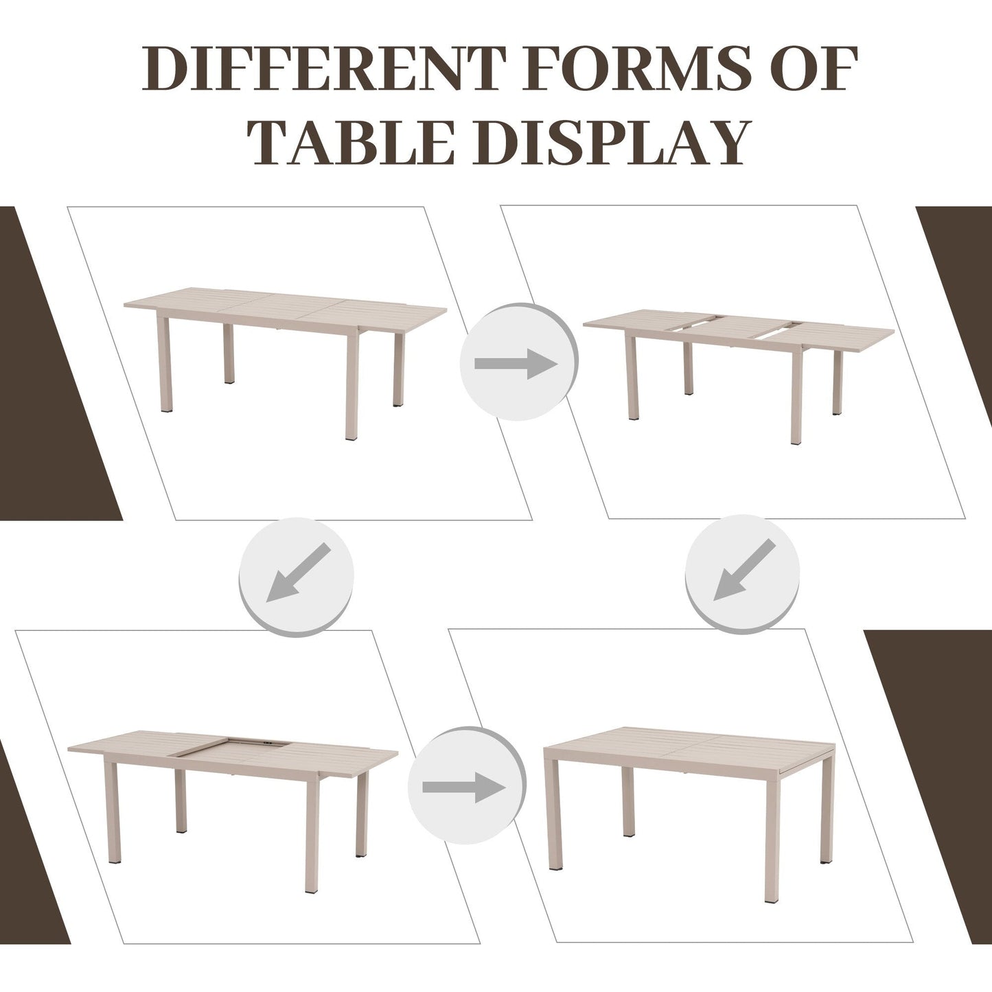 Set da pranzo per esterno con sedie e tavolo da pranzo estensibile (set da 7 pezzi)