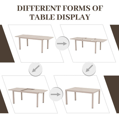 Set da pranzo per esterno con sedie e tavolo da pranzo estensibile (set da 7 pezzi)