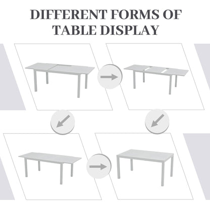 Set da pranzo per esterno con sedie e tavolo da pranzo estensibile (set da 7 pezzi)