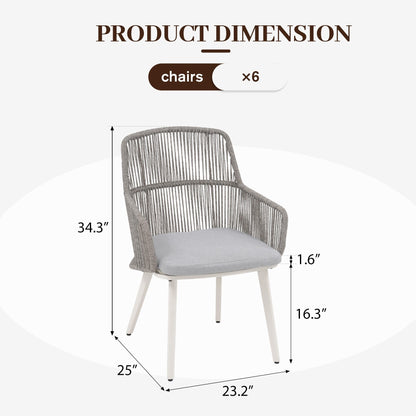 Set da pranzo per esterno con sedie e tavolo da pranzo estensibile (set da 7 pezzi)